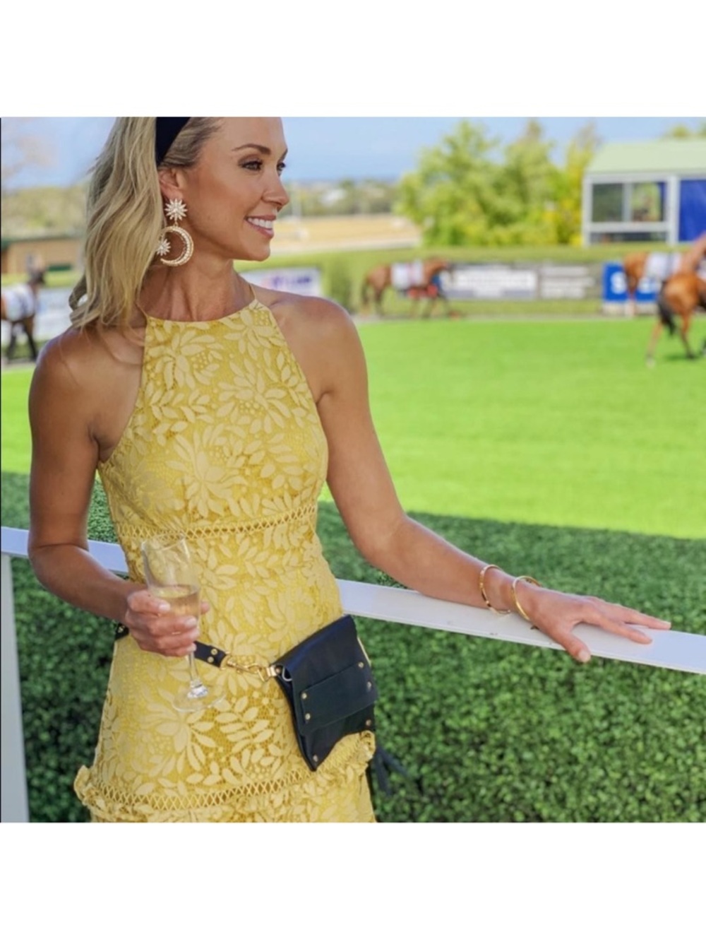 KEEPSAKE the Label Mustard Yellow Lace Halter Midi Dress - Picture 2 of 5